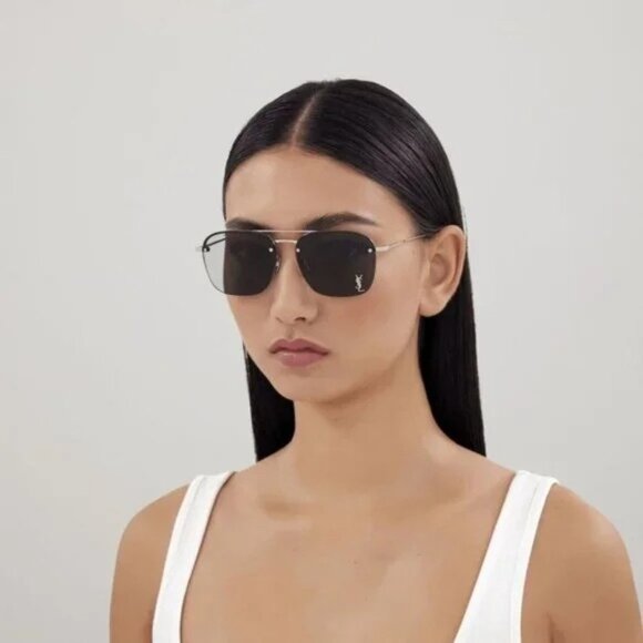 NEW SAINT LAURENT SL309 M 002 SUNGLASSES SL309 001 SILVER UNISEX SL309M 002 main image 9